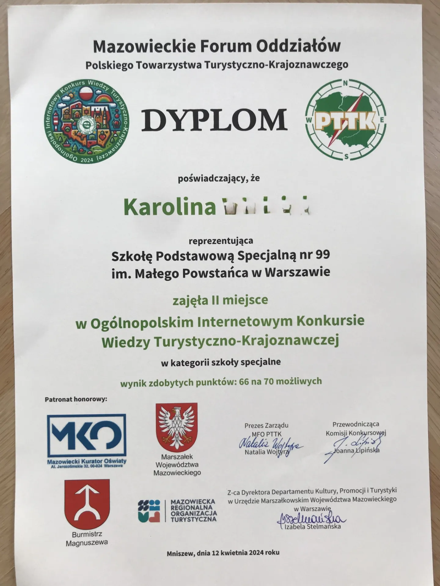 Ogólnopolski Konkurs Internetowy Wiedzy Turystyczno–Krajoznawczej