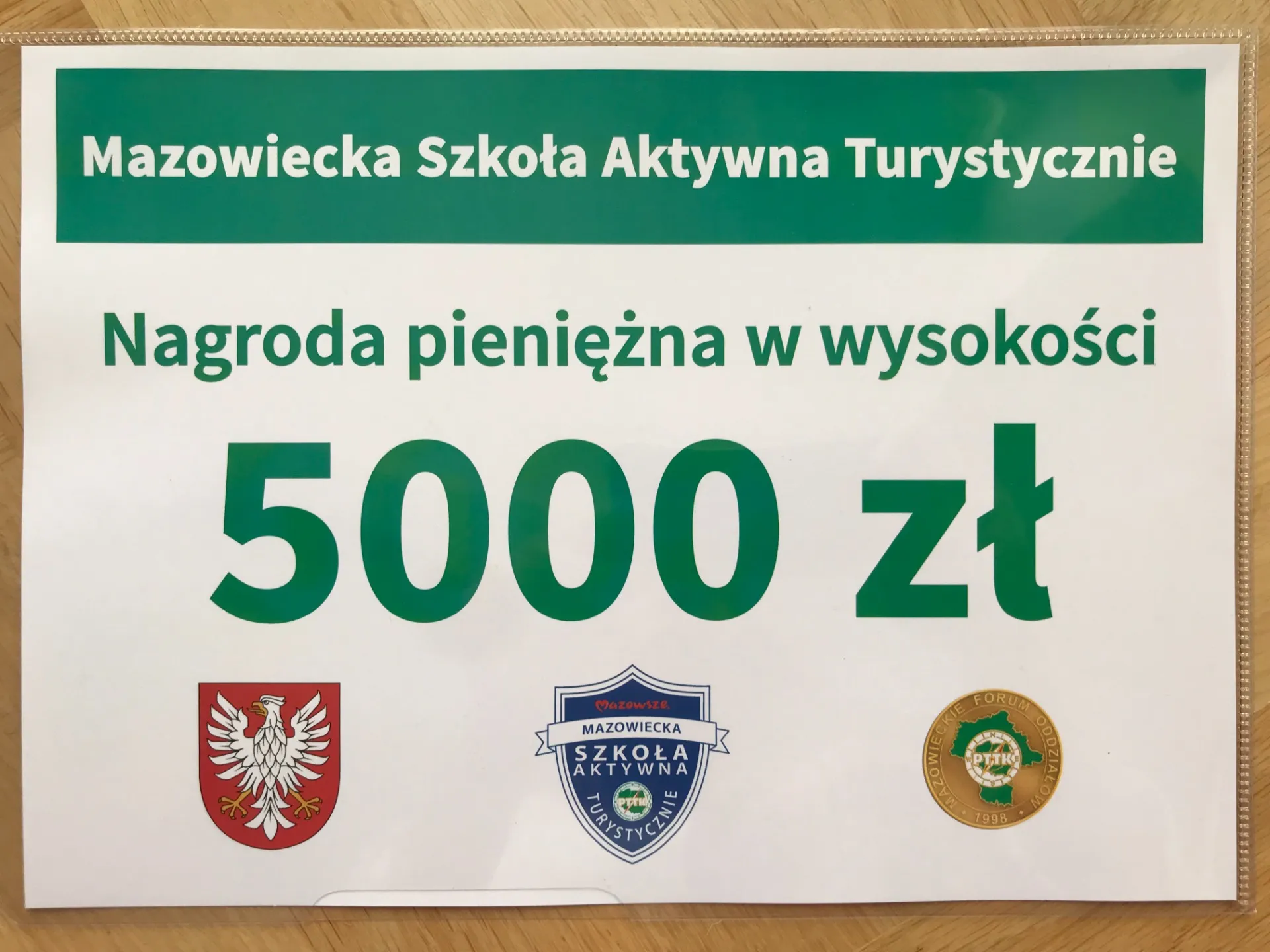 Jesteśmy Złotą Mazowiecką Szkołą Aktywną Turystycznie!