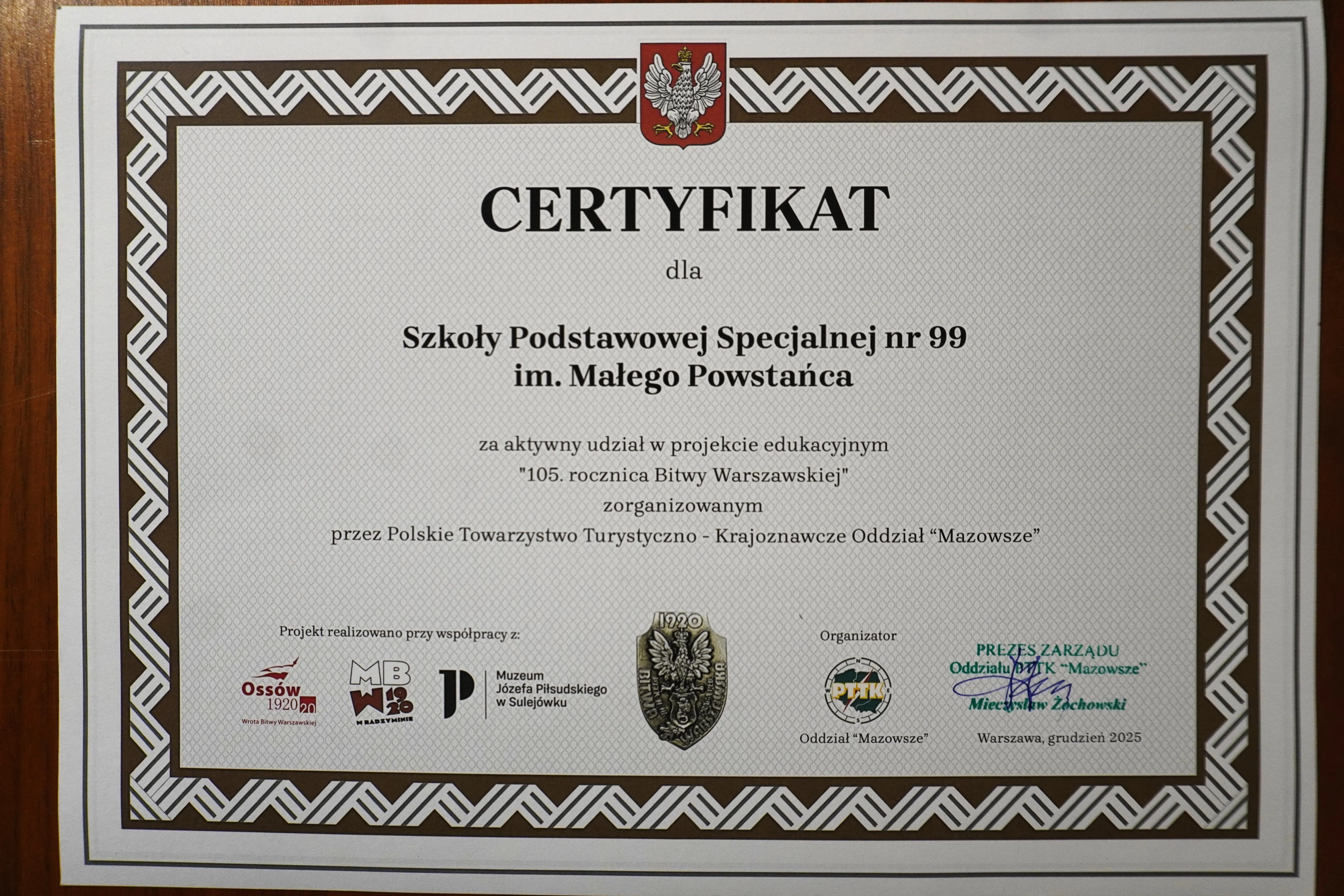 podsumowanie projektu "105 rocznica Bitwy Warszawskiej"